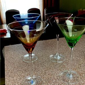 Colourful martini glasses set of four